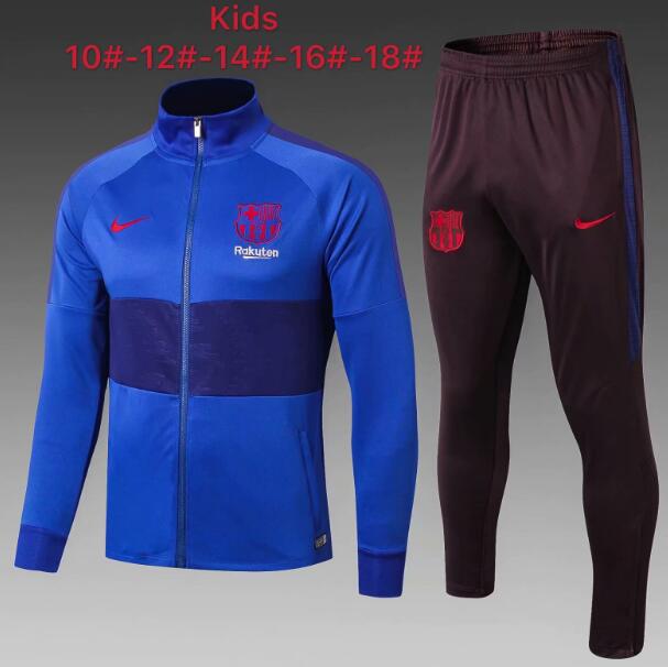 KidsBarcelona Blue Jacket and Pants Training Kits 2019/20